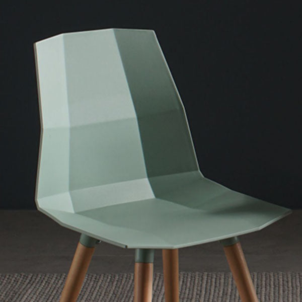 Nordic Design Plastic Dining Armless Chair Solid Back Chair with Wood Legs Clearhalo 'Dining Chairs' 'Dining Tables & Seating' 'dining_chair' 'furn' 'furn_dining_chair' 'Furniture' 'furniture_dining_chair' 'Kitchen & Dining Furniture' 4746164