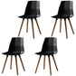 Nordic Design Plastic Dining Armless Chair Solid Back Chair with Wood Legs Black 4 Piece Set Clearhalo 'Dining Chairs' 'Dining Tables & Seating' 'dining_chair' 'furn' 'furn_dining_chair' 'Furniture' 'furniture_dining_chair' 'Kitchen & Dining Furniture' 4746167