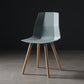 Nordic Design Plastic Dining Armless Chair Solid Back Chair with Wood Legs Sky Blue 1 Piece Clearhalo 'Dining Chairs' 'Dining Tables & Seating' 'dining_chair' 'furn' 'furn_dining_chair' 'Furniture' 'furniture_dining_chair' 'Kitchen & Dining Furniture' 4746169