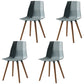 Nordic Design Plastic Dining Armless Chair Solid Back Chair with Wood Legs Sky Blue 4 Piece Set Clearhalo 'Dining Chairs' 'Dining Tables & Seating' 'dining_chair' 'furn' 'furn_dining_chair' 'Furniture' 'furniture_dining_chair' 'Kitchen & Dining Furniture' 4746173