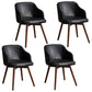 Scandinavian Upholstered Home Arm Chair Solid Back Matte Finish Dining Chair Black Set of 4 Clearhalo 'Dining Chairs' 'Dining Tables & Seating' 'dining_chair' 'Furniture' 'furniture_dining_chair' 'Kitchen & Dining Furniture' 4746191