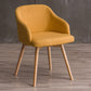 Scandinavian Upholstered Home Arm Chair Solid Back Matte Finish Dining Chair Yellow 1 Piece Clearhalo 'Dining Chairs' 'Dining Tables & Seating' 'dining_chair' 'Furniture' 'furniture_dining_chair' 'Kitchen & Dining Furniture' 4746193