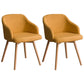 Scandinavian Upholstered Home Arm Chair Solid Back Matte Finish Dining Chair Yellow Set of 2 Clearhalo 'Dining Chairs' 'Dining Tables & Seating' 'dining_chair' 'Furniture' 'furniture_dining_chair' 'Kitchen & Dining Furniture' 4746194