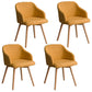 Scandinavian Upholstered Home Arm Chair Solid Back Matte Finish Dining Chair Yellow Set of 4 Clearhalo 'Dining Chairs' 'Dining Tables & Seating' 'dining_chair' 'Furniture' 'furniture_dining_chair' 'Kitchen & Dining Furniture' 4746195