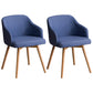 Scandinavian Upholstered Home Arm Chair Solid Back Matte Finish Dining Chair Dark Blue Set of 2 Clearhalo 'Dining Chairs' 'Dining Tables & Seating' 'dining_chair' 'Furniture' 'furniture_dining_chair' 'Kitchen & Dining Furniture' 4746197