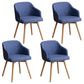 Scandinavian Upholstered Home Arm Chair Solid Back Matte Finish Dining Chair Dark Blue Set of 4 Clearhalo 'Dining Chairs' 'Dining Tables & Seating' 'dining_chair' 'Furniture' 'furniture_dining_chair' 'Kitchen & Dining Furniture' 4746198