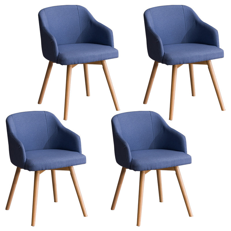 Scandinavian Upholstered Home Arm Chair Solid Back Matte Finish Dining Chair Dark Blue Set of 4 Clearhalo 'Dining Chairs' 'Dining Tables & Seating' 'dining_chair' 'Furniture' 'furniture_dining_chair' 'Kitchen & Dining Furniture' 4746198