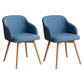 Scandinavian Upholstered Home Arm Chair Solid Back Matte Finish Dining Chair Light Blue Set of 2 Clearhalo 'Dining Chairs' 'Dining Tables & Seating' 'dining_chair' 'Furniture' 'furniture_dining_chair' 'Kitchen & Dining Furniture' 4746200