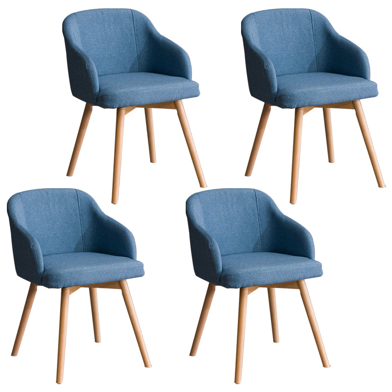Scandinavian Upholstered Home Arm Chair Solid Back Matte Finish Dining Chair Light Blue Set of 4 Clearhalo 'Dining Chairs' 'Dining Tables & Seating' 'dining_chair' 'Furniture' 'furniture_dining_chair' 'Kitchen & Dining Furniture' 4746201