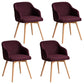 Scandinavian Upholstered Home Arm Chair Solid Back Matte Finish Dining Chair Dark Purple Set of 4 Clearhalo 'Dining Chairs' 'Dining Tables & Seating' 'dining_chair' 'Furniture' 'furniture_dining_chair' 'Kitchen & Dining Furniture' 4746204