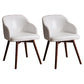 Scandinavian Upholstered Home Arm Chair Solid Back Matte Finish Dining Chair White Set of 2 Clearhalo 'Dining Chairs' 'Dining Tables & Seating' 'dining_chair' 'Furniture' 'furniture_dining_chair' 'Kitchen & Dining Furniture' 4746206