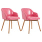 Scandinavian Upholstered Home Arm Chair Solid Back Matte Finish Dining Chair Pinkish Red Set of 2 Clearhalo 'Dining Chairs' 'Dining Tables & Seating' 'dining_chair' 'Furniture' 'furniture_dining_chair' 'Kitchen & Dining Furniture' 4746209