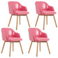 Scandinavian Upholstered Home Arm Chair Solid Back Matte Finish Dining Chair Pinkish Red Set of 4 Clearhalo 'Dining Chairs' 'Dining Tables & Seating' 'dining_chair' 'Furniture' 'furniture_dining_chair' 'Kitchen & Dining Furniture' 4746210