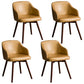 Scandinavian Upholstered Home Arm Chair Solid Back Matte Finish Dining Chair Gold Set of 4 Clearhalo 'Dining Chairs' 'Dining Tables & Seating' 'dining_chair' 'Furniture' 'furniture_dining_chair' 'Kitchen & Dining Furniture' 4746213