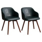 Scandinavian Upholstered Home Arm Chair Solid Back Matte Finish Dining Chair Blackish Green Set of 2 Clearhalo 'Dining Chairs' 'Dining Tables & Seating' 'dining_chair' 'Furniture' 'furniture_dining_chair' 'Kitchen & Dining Furniture' 4746218
