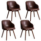 Scandinavian Upholstered Home Arm Chair Solid Back Matte Finish Dining Chair Dark Coffee Set of 4 Clearhalo 'Dining Chairs' 'Dining Tables & Seating' 'dining_chair' 'Furniture' 'furniture_dining_chair' 'Kitchen & Dining Furniture' 4746228