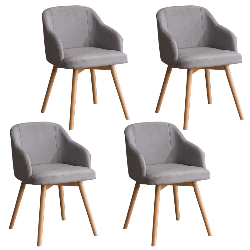 Scandinavian Upholstered Home Arm Chair Solid Back Matte Finish Dining Chair Silver Gray Set of 4 Clearhalo 'Dining Chairs' 'Dining Tables & Seating' 'dining_chair' 'Furniture' 'furniture_dining_chair' 'Kitchen & Dining Furniture' 4746231