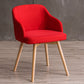 Scandinavian Upholstered Home Arm Chair Solid Back Matte Finish Dining Chair Red 1 Piece Clearhalo 'Dining Chairs' 'Dining Tables & Seating' 'dining_chair' 'Furniture' 'furniture_dining_chair' 'Kitchen & Dining Furniture' 4746235