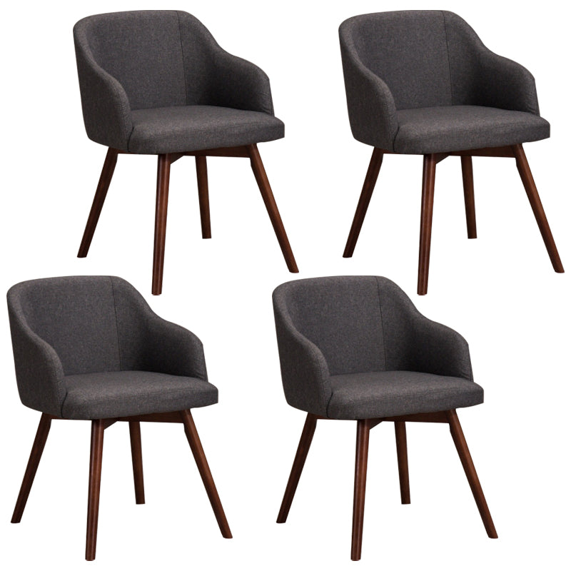 Scandinavian Upholstered Home Arm Chair Solid Back Matte Finish Dining Chair Grey Set of 4 Clearhalo 'Dining Chairs' 'Dining Tables & Seating' 'dining_chair' 'Furniture' 'furniture_dining_chair' 'Kitchen & Dining Furniture' 4746240