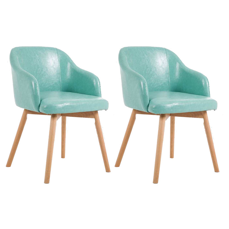 Scandinavian Upholstered Home Arm Chair Solid Back Matte Finish Dining Chair Fruit Green Set of 2 Clearhalo 'Dining Chairs' 'Dining Tables & Seating' 'dining_chair' 'Furniture' 'furniture_dining_chair' 'Kitchen & Dining Furniture' 4746242
