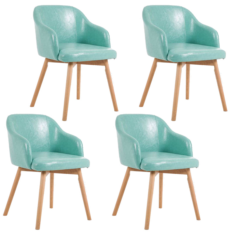 Scandinavian Upholstered Home Arm Chair Solid Back Matte Finish Dining Chair Fruit Green Set of 4 Clearhalo 'Dining Chairs' 'Dining Tables & Seating' 'dining_chair' 'Furniture' 'furniture_dining_chair' 'Kitchen & Dining Furniture' 4746243