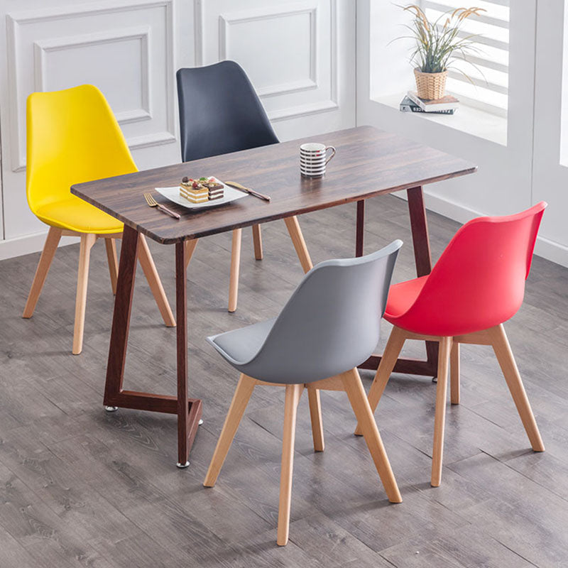Contemporary Kitchen Chair Dining Armless Chairs with Wooden Legs Clearhalo 'Dining Chairs' 'Dining Tables & Seating' 'dining_chair' 'Furniture' 'furniture_dining_chair' 'Kitchen & Dining Furniture' 4746265