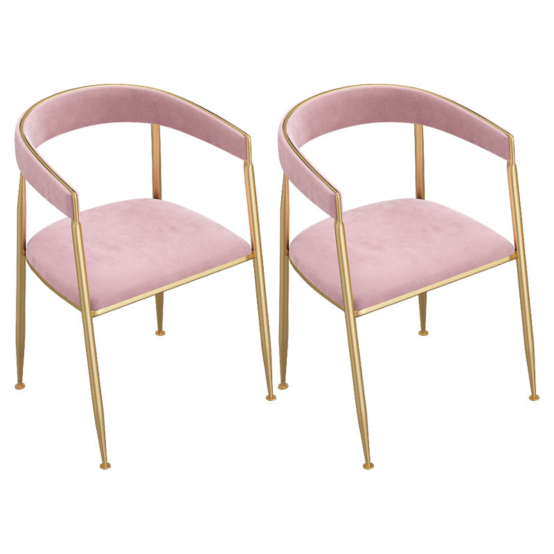 Nordic Design Open Back Side Chair Luxury Dining Fabric Side Chair Pink 2 Piece Set Clearhalo 'Dining Chairs' 'Dining Tables & Seating' 'dining_chair' 'furn' 'furn_dining_chair' 'Furniture' 'furniture_dining_chair' 'Kitchen & Dining Furniture' 4746269