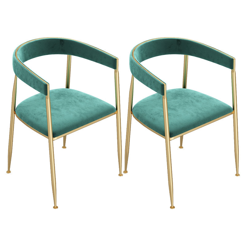 Nordic Design Open Back Side Chair Luxury Dining Fabric Side Chair Green 2 Piece Set Clearhalo 'Dining Chairs' 'Dining Tables & Seating' 'dining_chair' 'furn' 'furn_dining_chair' 'Furniture' 'furniture_dining_chair' 'Kitchen & Dining Furniture' 4746272