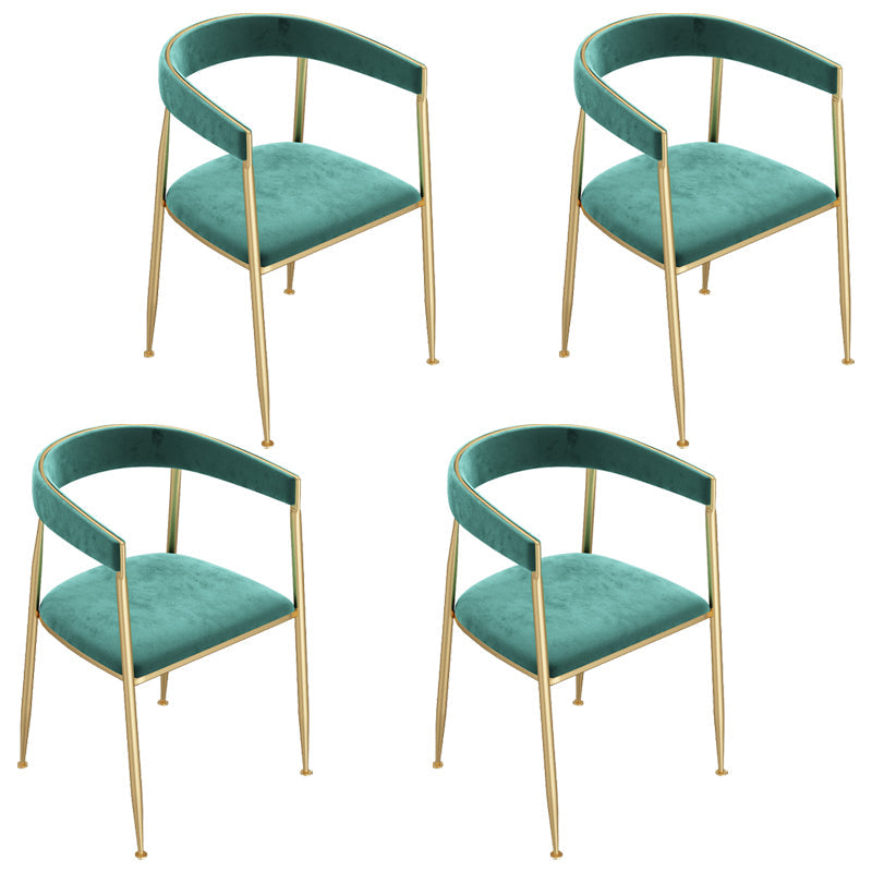 Nordic Design Open Back Side Chair Luxury Dining Fabric Side Chair Green 4 Piece Set Clearhalo 'Dining Chairs' 'Dining Tables & Seating' 'dining_chair' 'furn' 'furn_dining_chair' 'Furniture' 'furniture_dining_chair' 'Kitchen & Dining Furniture' 4746275
