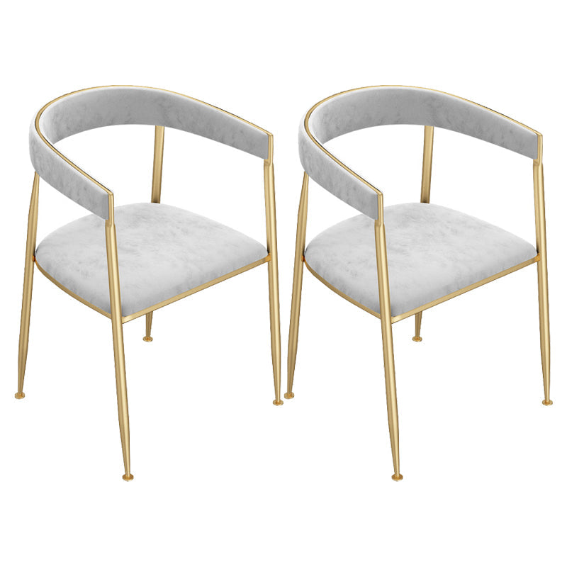 Nordic Design Open Back Side Chair Luxury Dining Fabric Side Chair Grey 2 Piece Set Clearhalo 'Dining Chairs' 'Dining Tables & Seating' 'dining_chair' 'furn' 'furn_dining_chair' 'Furniture' 'furniture_dining_chair' 'Kitchen & Dining Furniture' 4746276