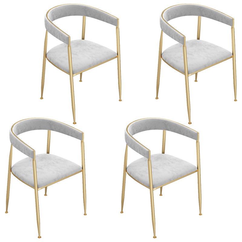 Nordic Design Open Back Side Chair Luxury Dining Fabric Side Chair Grey 4 Piece Set Clearhalo 'Dining Chairs' 'Dining Tables & Seating' 'dining_chair' 'furn' 'furn_dining_chair' 'Furniture' 'furniture_dining_chair' 'Kitchen & Dining Furniture' 4746278