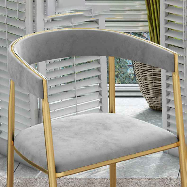 Nordic Design Open Back Side Chair Luxury Dining Fabric Side Chair Clearhalo 'Dining Chairs' 'Dining Tables & Seating' 'dining_chair' 'furn' 'furn_dining_chair' 'Furniture' 'furniture_dining_chair' 'Kitchen & Dining Furniture' 4746279