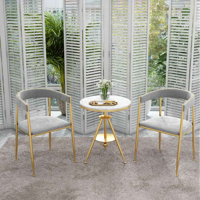 Nordic Design Open Back Side Chair Luxury Dining Fabric Side Chair Clearhalo 'Dining Chairs' 'Dining Tables & Seating' 'dining_chair' 'furn' 'furn_dining_chair' 'Furniture' 'furniture_dining_chair' 'Kitchen & Dining Furniture' 4746283