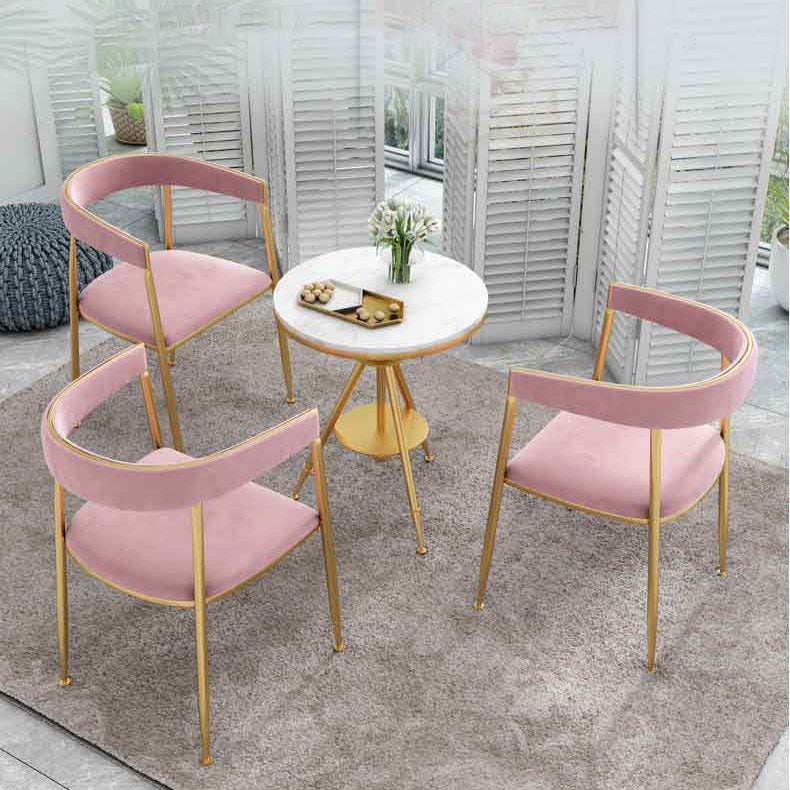 Nordic Design Open Back Side Chair Luxury Dining Fabric Side Chair Clearhalo 'Dining Chairs' 'Dining Tables & Seating' 'dining_chair' 'furn' 'furn_dining_chair' 'Furniture' 'furniture_dining_chair' 'Kitchen & Dining Furniture' 4746285