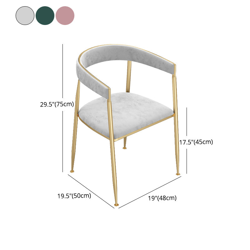 Nordic Design Open Back Side Chair Luxury Dining Fabric Side Chair Clearhalo 'Dining Chairs' 'Dining Tables & Seating' 'dining_chair' 'furn' 'furn_dining_chair' 'Furniture' 'furniture_dining_chair' 'Kitchen & Dining Furniture' 4746286