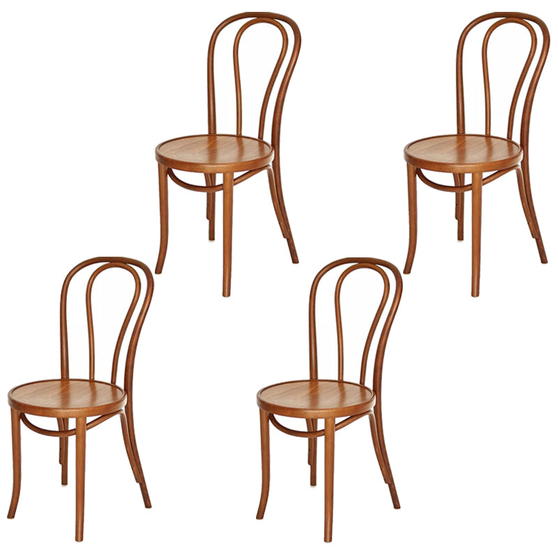 Traditional Ash Open Side Chair Matte Finish Wood Dining Chair Brown 4 Piece Set Clearhalo 'Dining Chairs' 'Dining Tables & Seating' 'dining_chair' 'furn' 'furn_dining_chair' 'Furniture' 'furniture_dining_chair' 'Kitchen & Dining Furniture' 4746304