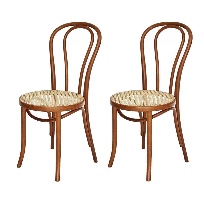 Traditional Ash Open Side Chair Matte Finish Wood Dining Chair Beige-Coffee 2 Piece Set Clearhalo 'Dining Chairs' 'Dining Tables & Seating' 'dining_chair' 'furn' 'furn_dining_chair' 'Furniture' 'furniture_dining_chair' 'Kitchen & Dining Furniture' 4746307
