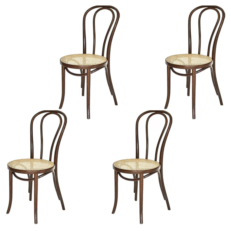 Traditional Ash Open Side Chair Matte Finish Wood Dining Chair Walnut White 4 Piece Set Clearhalo 'Dining Chairs' 'Dining Tables & Seating' 'dining_chair' 'furn' 'furn_dining_chair' 'Furniture' 'furniture_dining_chair' 'Kitchen & Dining Furniture' 4746317
