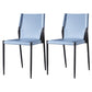 Industrial Style Armless Solid Back Chair Leather Dining Chairs Blue 2 Piece Set Clearhalo 'Dining Chairs' 'Dining Tables & Seating' 'dining_chair' 'furn' 'furn_dining_chair' 'Furniture' 'furniture_dining_chair' 'Kitchen & Dining Furniture' 4746322