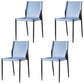 Industrial Style Armless Solid Back Chair Leather Dining Chairs Blue 4 Piece Set Clearhalo 'Dining Chairs' 'Dining Tables & Seating' 'dining_chair' 'furn' 'furn_dining_chair' 'Furniture' 'furniture_dining_chair' 'Kitchen & Dining Furniture' 4746323