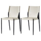 Industrial Style Armless Solid Back Chair Leather Dining Chairs Off-White 2 Piece Set Clearhalo 'Dining Chairs' 'Dining Tables & Seating' 'dining_chair' 'furn' 'furn_dining_chair' 'Furniture' 'furniture_dining_chair' 'Kitchen & Dining Furniture' 4746328
