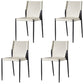 Industrial Style Armless Solid Back Chair Leather Dining Chairs Off-White 4 Piece Set Clearhalo 'Dining Chairs' 'Dining Tables & Seating' 'dining_chair' 'furn' 'furn_dining_chair' 'Furniture' 'furniture_dining_chair' 'Kitchen & Dining Furniture' 4746330