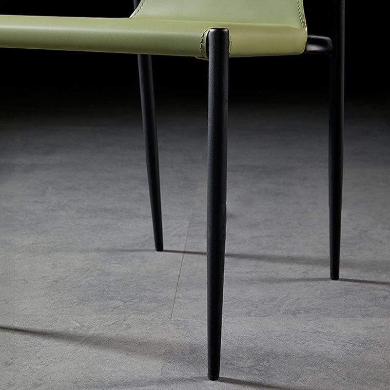 Industrial Style Armless Solid Back Chair Leather Dining Chairs Clearhalo 'Dining Chairs' 'Dining Tables & Seating' 'dining_chair' 'furn' 'furn_dining_chair' 'Furniture' 'furniture_dining_chair' 'Kitchen & Dining Furniture' 4746331