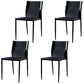 Industrial Style Armless Solid Back Chair Leather Dining Chairs Black 4 Piece Set Clearhalo 'Dining Chairs' 'Dining Tables & Seating' 'dining_chair' 'furn' 'furn_dining_chair' 'Furniture' 'furniture_dining_chair' 'Kitchen & Dining Furniture' 4746335