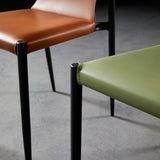 Industrial Style Armless Solid Back Chair Leather Dining Chairs Clearhalo 'Dining Chairs' 'Dining Tables & Seating' 'dining_chair' 'furn' 'furn_dining_chair' 'Furniture' 'furniture_dining_chair' 'Kitchen & Dining Furniture' 4746336