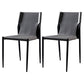Industrial Style Armless Solid Back Chair Leather Dining Chairs Grey 2 Piece Set Clearhalo 'Dining Chairs' 'Dining Tables & Seating' 'dining_chair' 'furn' 'furn_dining_chair' 'Furniture' 'furniture_dining_chair' 'Kitchen & Dining Furniture' 4746349