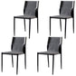 Industrial Style Armless Solid Back Chair Leather Dining Chairs Grey 4 Piece Set Clearhalo 'Dining Chairs' 'Dining Tables & Seating' 'dining_chair' 'furn' 'furn_dining_chair' 'Furniture' 'furniture_dining_chair' 'Kitchen & Dining Furniture' 4746350