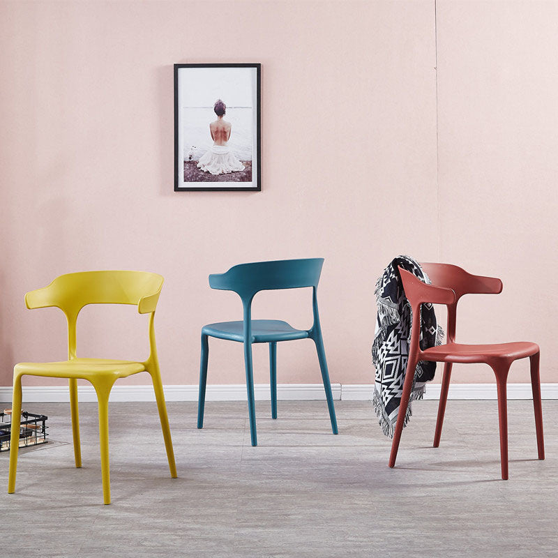 Contemporary Stackable Chairs Dining Open Back Armless Chairs with Plastic Legs Clearhalo 'Dining Chairs' 'Dining Tables & Seating' 'dining_chair' 'furn' 'furn_dining_chair' 'Furniture' 'furniture_dining_chair' 'Kitchen & Dining Furniture' 4746358