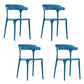 Contemporary Stackable Chairs Dining Open Back Armless Chairs with Plastic Legs Blue 4 Piece Set Clearhalo 'Dining Chairs' 'Dining Tables & Seating' 'dining_chair' 'furn' 'furn_dining_chair' 'Furniture' 'furniture_dining_chair' 'Kitchen & Dining Furniture' 4746360