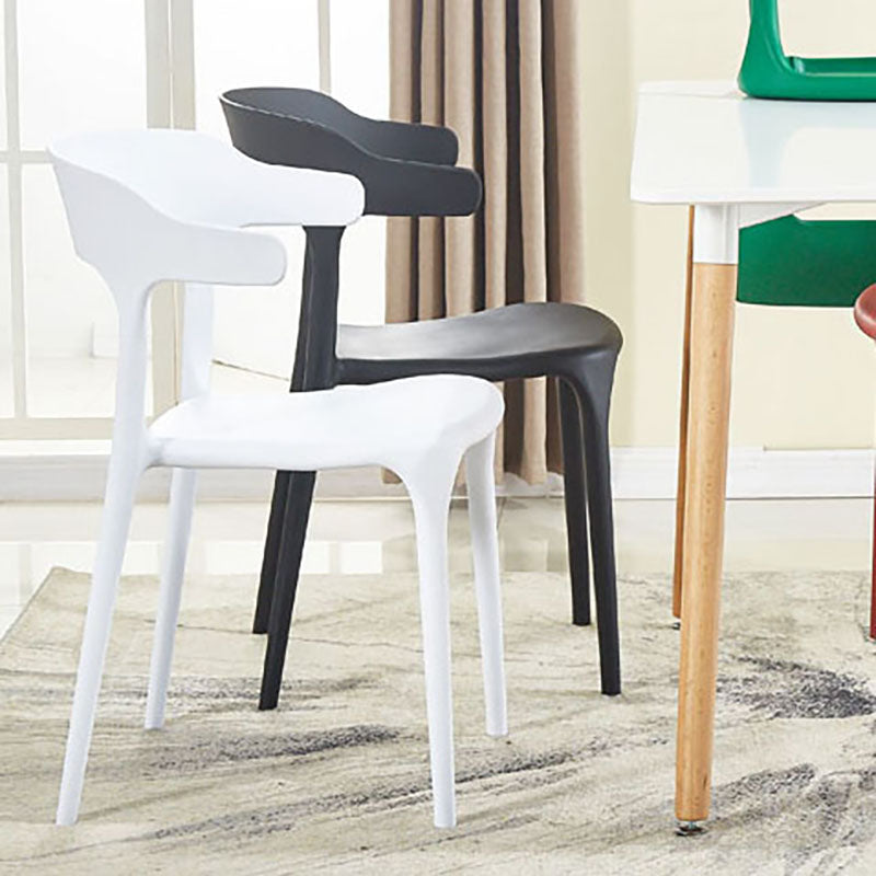 Contemporary Stackable Chairs Dining Open Back Armless Chairs with Plastic Legs Clearhalo 'Dining Chairs' 'Dining Tables & Seating' 'dining_chair' 'furn' 'furn_dining_chair' 'Furniture' 'furniture_dining_chair' 'Kitchen & Dining Furniture' 4746361